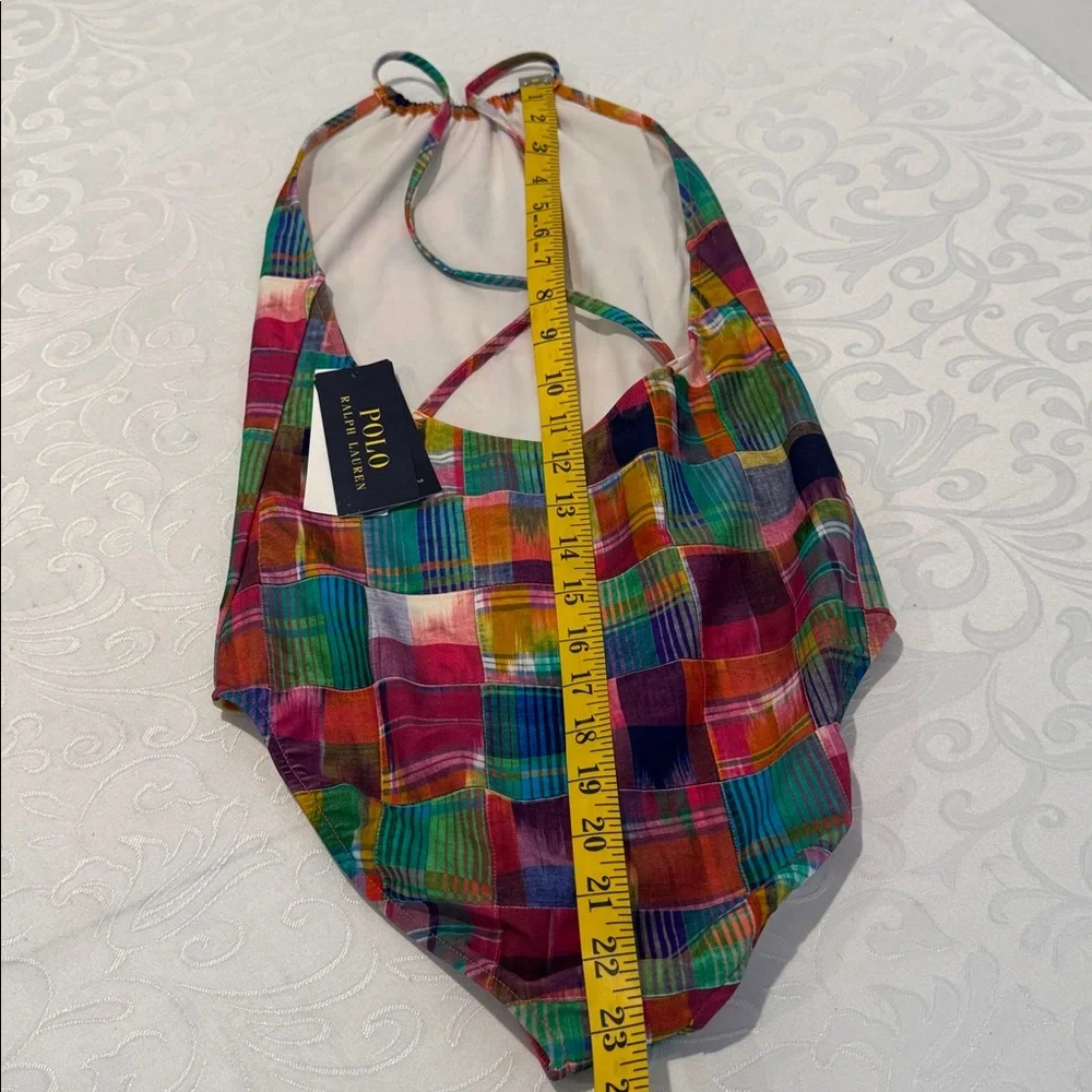 Ralph Lauren Patchwork One Piece Bathing Suit. Size 12